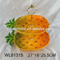 2016 luxurious double-deck ceramic dinner plate in pineapple shape